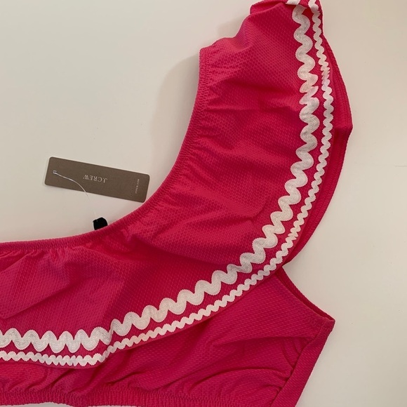 J. Crew Pink One Shoulder Top With Bikini Swim Bottoms 2pc Set - Picture 7 of 15